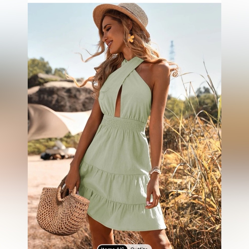 Cross Front Halter Dress